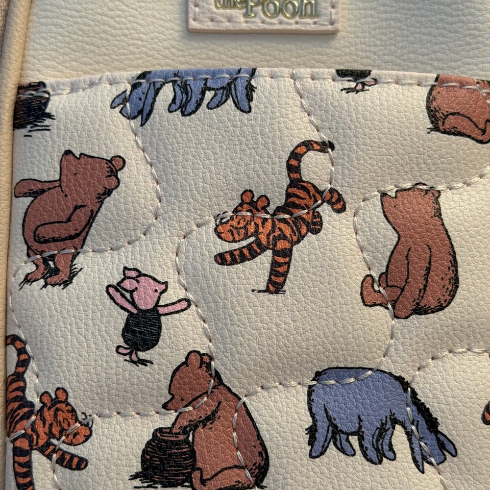 Primark Winnie the Pooh Characters Crossbody Phone Holder Bag Cream New w Tag - Picture 2 of 7